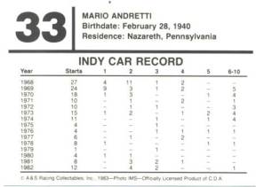 1970 March 701 Mario Andretti British Race Car Photo Spec Sheet Info ATLAS CARD