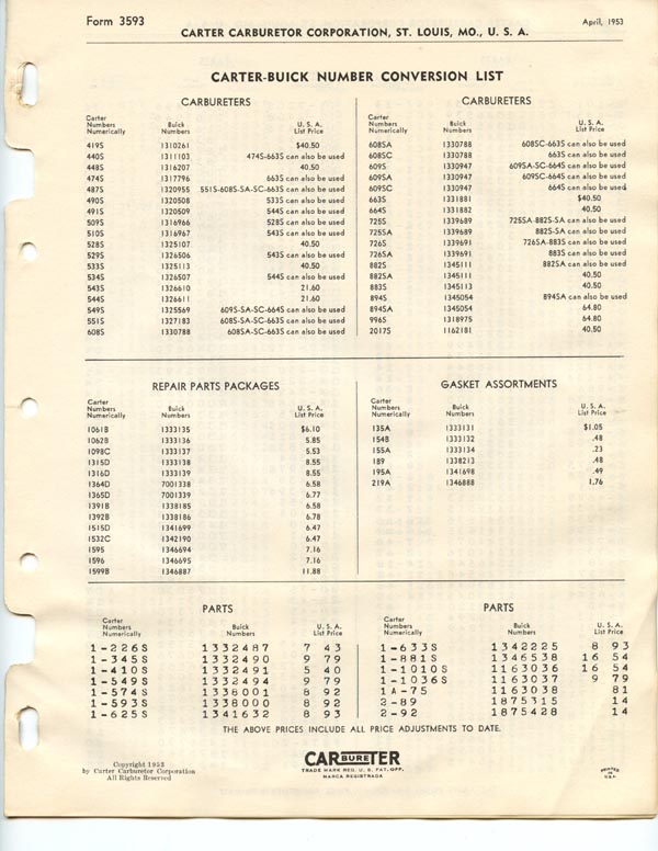 THE CARBURETOR SHOP / Literature for sale
